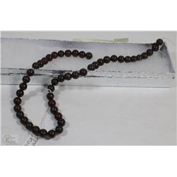#23-NATURAL BLOOD STONE LOOSE BEAD NECKLACE 15"