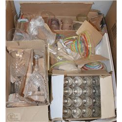 BOX OF ASSORTED LIQUOR GLASSES