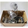 Image 1 : BOX OF 3 ASSORTED LAMPS, GALVANIZED BUCKET & MORE