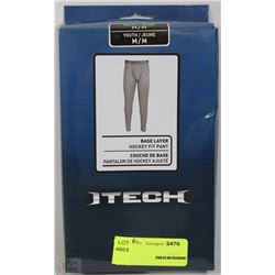 JTECH BASE LAYER HOCKEY FIT PANTS SIZE YOUTH M