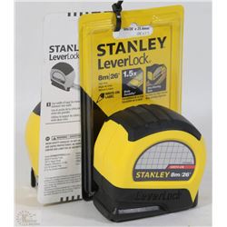 LOT OF 2 STANLEY LEVER LOCK TAPE MEASURES