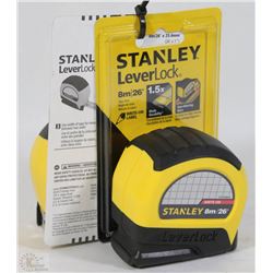 LOT OF 2 STANLEY LEVER LOCK TAPE MEASURES