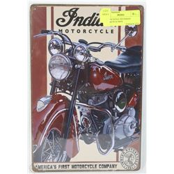VINTAGE STYLE TIN INDIAN MOTORCYCLE SIGN