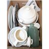 Image 1 : BOX OF ASSORTED VINTAGE DISHES INCL TEAPOT SET &