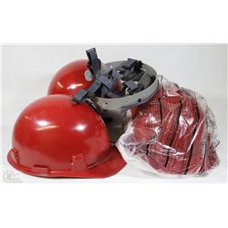 BOX OF RED HARD HATS