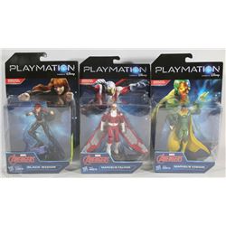 LOT OF 3 PLAYMATION MARVEL AVENGERS FIGURES