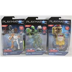 LOT OF 3 PLAYMATION MARVEL AVENGERS FIGURES