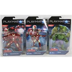 LOT OF 3 PLAYMATION MARVEL AVENGERS FIGURES