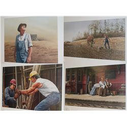 ESTATE COLLECTION OF 4 SIGNED WEST THEMED PRINTS
