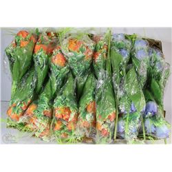 A)ORANGE & BLUE ROSES FLAT