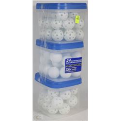 2 PACKS OF PRACTICE GOLF BALLS WITH HOLES & 1