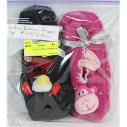 2PK LADIES BALLERINA SLIPPERS W/ FACES