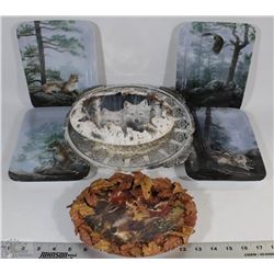 6 COLLECTOR PLATES AND PLATTER