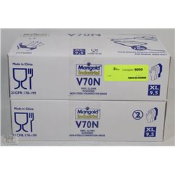 2 BOXES OF MARIGOLD INDUSTRIAL VINYL GLOVES