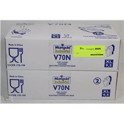 2 BOXES OF MARIGOLD INDUSTRIAL VINYL GLOVES