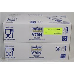 2 BOXES OF MARIGOLD INDUSTRIAL VINYL GLOVES