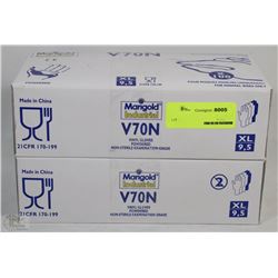 2 BOXES OF MARIGOLD INDUSTRIAL VINYL GLOVES