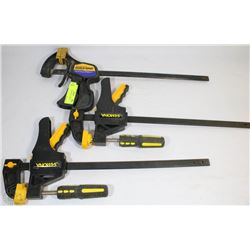 LOT OF 3 LARGE BAR CLAMPS