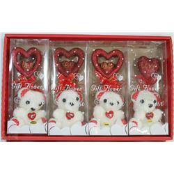 4 VALENTINE BEARS