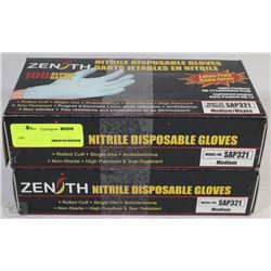2 CASES OF ZENITH NITRILE DISPOSABLE GLOVES