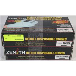 2 CASES OF ZENITH NITRILE DISPOSABLE GLOVES