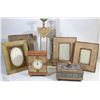 Image 1 : TRAY OF HOME DECO INCL CLOCK, JEWELLERY BOX & MORE