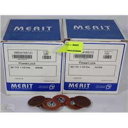 TWO BOXES OF MERIT POWER LOCK SANDING DISCS
