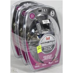 LOT OF 3 MONSTER DIGITAL FIBER OPTIC CABLES