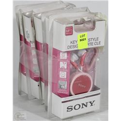 BUNDLE OF 5 SONY KEY RING STYLE STEREO HEADPHONES