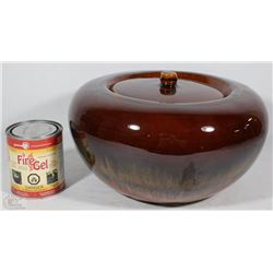 NEW GREEN EARTH CALM CHESTNUT FIRE POT 30CMX30CM