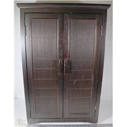 WOOD/WICKER STORAGE CABINET 20"X30"