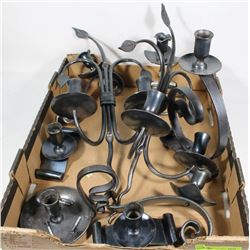 FLAT OF CANDLE HOLDERS