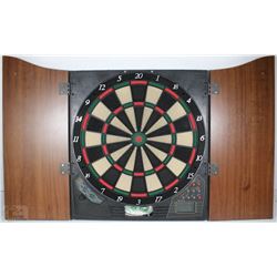 HALEX DIGITAL DART BOARD WITH DARTS & CABINET