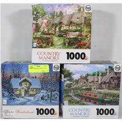 FLAT OF NEW 1000PC PUZZLES NOT OPENED,