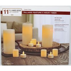BRAND NEW SET OF 11 FLAMELESS LED CANDLES