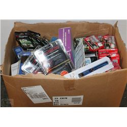 BOX OF ASSORTED ELECTRONICS INCLUDING TV SCREEN
