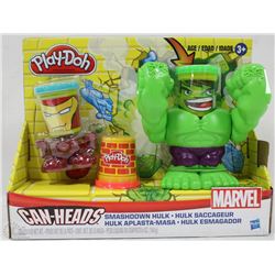 PLAYDOH CAN HEADS SMASHDOWN HULK