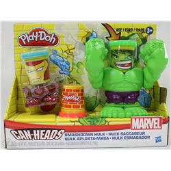 PLAYDOH CAN HEADS SMASHDOWN HULK