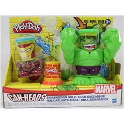 PLAYDOH CAN HEADS SMASHDOWN HULK