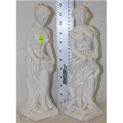 2 BISQUE LADY STATUES