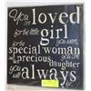 Image 1 : "YOU ARE LOVE" WALL PLAQUE - 12" X 12"