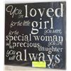 Image 1 : "YOU ARE LOVE" WALL PLAQUE - 12" X 12"