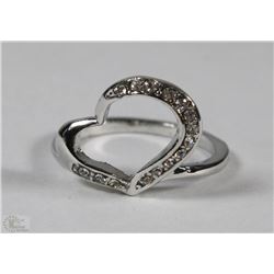 SWEET LOVE HEART SILVER PLATED WEDDING RING STYLE
