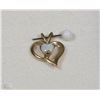 Image 1 : 10 KT YELLOW GOLD HEART PENDANT W/OPAL