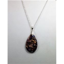 NATURAL PURPLE & COPPER BORNITE PENDANT