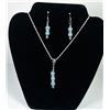 Image 1 : NATURAL AQUA MARINE PENDANT & EARRINGS
