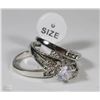 Image 1 : 3 PIECE STERLING SILVER WEDDING SET
