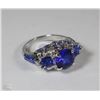 Image 1 : SILVER PLATED SYNTHETIC SAPPHIRE & CUBIC