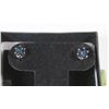 Image 1 : SS .05 CT EACH BLUE DIAMOND STUD EARRINGS