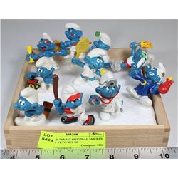 VINTAGE "RARE" ORIGINAL SMURFS BULLEY PEYO SET OF